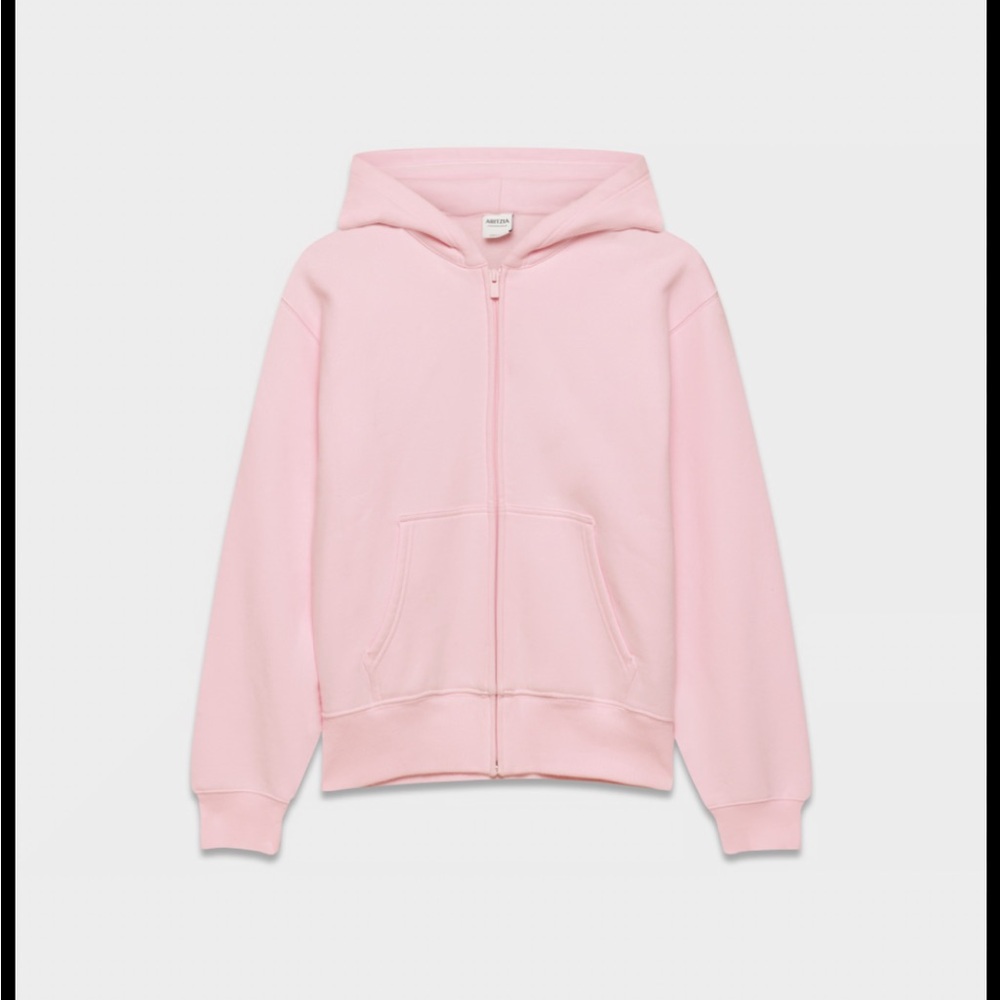 Aritzia TNA Pink Boyfriend Zip-Up Hoodie